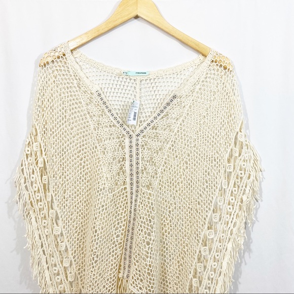 NWT Maurices Crocheted Boho Fringe Top - Picture 2 of 9